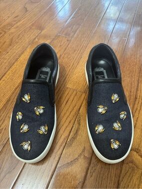 Embellished Slip-On Sneakers in Navy with Jewel bees DIOR🖤